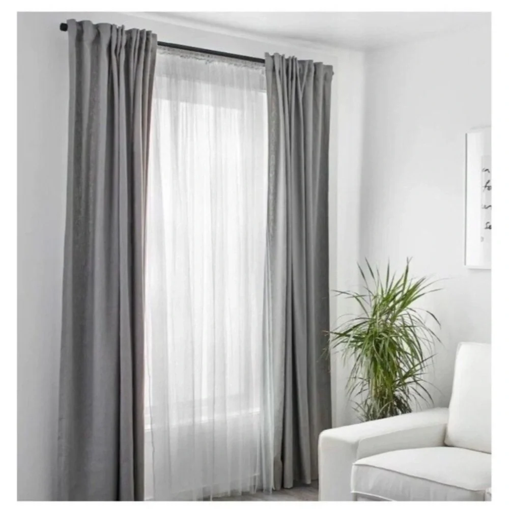 IKEA 901.119.80 Lill‎ Sheer 4 Panels 98 X 110 in Curtain  White NWOT Open Box